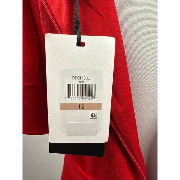 DKNY Women's Flutter Sleeve V-Neck Wrap (Scarlet) Dress Size 12 V-Day Gift!! - Picture 9 of 10